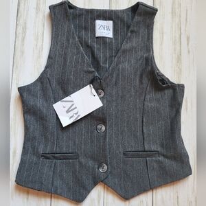 Zara Gray Pinstripe Vest